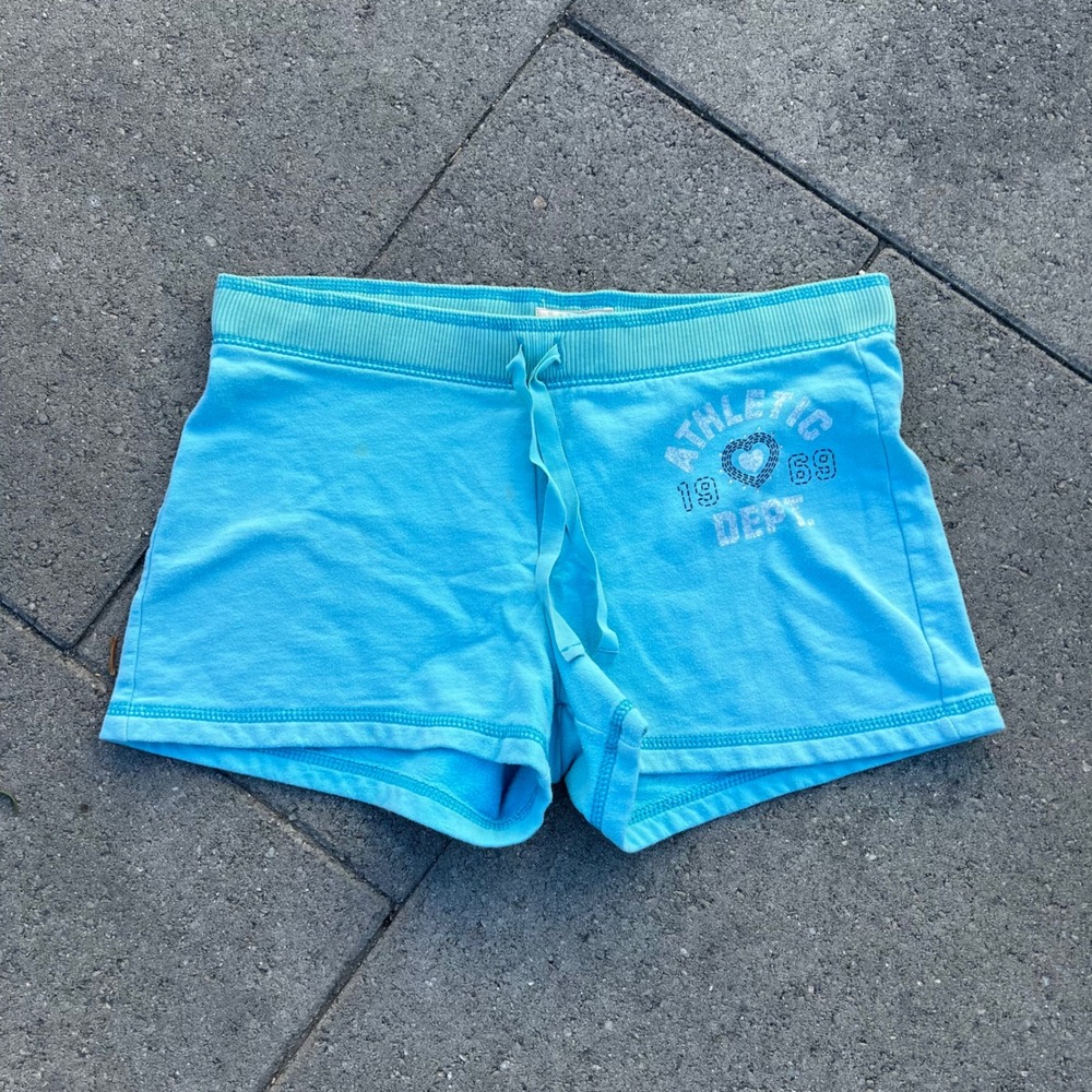 Gap Kids Girls XXL 14-16 Blue Athletic Dept 1969 Fleece Shorts Drawstring Logo